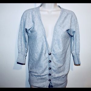 Abercrombie and Finch grey button down sweater